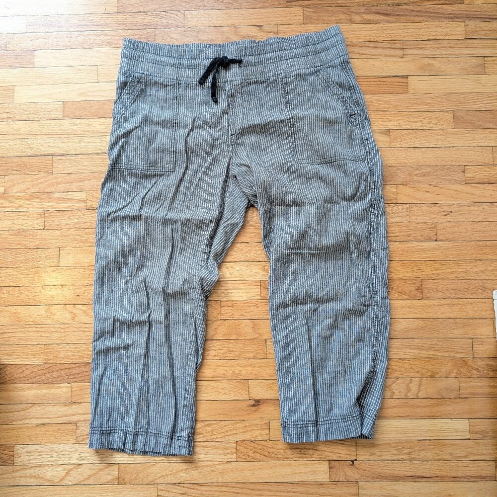 Wide Leg Pin Stripe Linen Pants